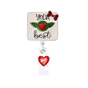 Cute Cartoon Nurse Badge Reel, You are the best, Teacher Retractable Name Card Badge Holder Reel with Alligator Clip, 24 inches Thick Pull Cord