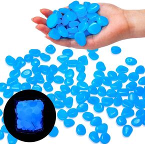 100 Pcs Glow in The Dark Rocks Glow in The Dark Pebbles Outdoor Fish Tank Rocks Aquarium Gravel Luminous Stones for Walkway Succulent Plant Decor (White,1.8 Inch)