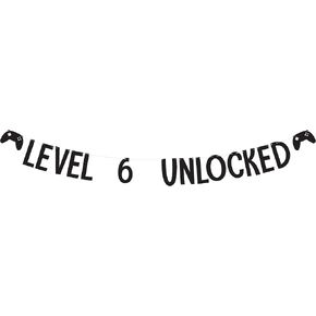 Level 6 Unlocked, 6th Birthday Banner, Gamer Birthday Banner, Gamer Birthday Decorations, Sixth Birthday in Saudi Arabia