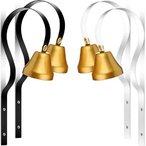 4 Pcs Shopkeepers Bell Antique Doorbell Wall Mounted Metal Shopkeepers Doorbell Dog Training Bell Ring Bell for Door Opening, 1.6 Inch Bell Diameter, Remind You Customer Coming