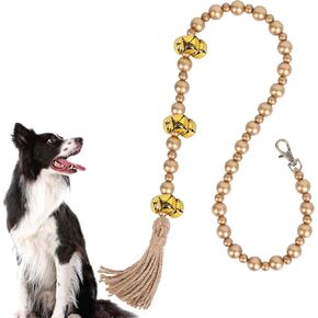 Dog Doorbells, Dog Doorbells for Potty Training, Adjustable Hanging Door Bell with 9 Bells Dog Bells to Go Outside for Small Medium Large Dogs (Nature)