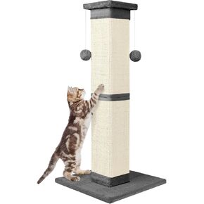 Cat Scratching Post 33 Inch Nature Sisal Cat Scratch Post for Indoor Cats, Large Cat Scratcher Protect Your Furniture, for All Breeds