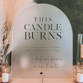 1801&Co. In Loving Memory Acrylic Wedding Event Sign 8" x 10" | Frosted Acrylic Arch Sign with Stand, Memorial, We Know Youd Be Here If Heaven Wasnt So Far Away, Reserved Table Sign For Chair, Table