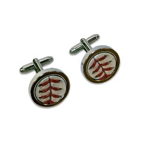 Baseball Seams Co. Cufflinks Crafted from Game-Worn Balls - Perfect for Brother Son Dad Grandpa Father's Day Groomsmen Husband Boyfriend - Gift Box Included