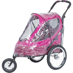 Petique Pet Jogger Rain Cover ONLY, Weather Protection Snow/Rain/Wind Cover for Dog/Cat/Pet Stroller with Ventilation, Foldable, Clear, One Size (COMPATIBLE JOGGERS ONLY)