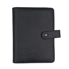 Black Vegan Leather Personal Six Ring Planner Binder, 6-ring Personal Planner