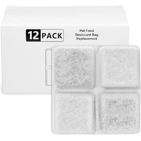 Pet Food Desiccant Bag, Compatible with Automatic Dog Feeders for PLAF001, PLAF002, PLAF101, PLAF005, PLAF006, PLAF103, PLAF203, Desiccant Bags Keep Pet Food Dry and Fresh (12Pcs)