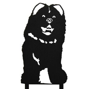 Black Powder Coated Metal Chow Chow Dog Silhouette Yard Stake (Large)