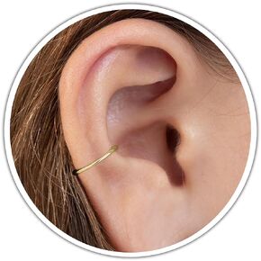 Clip on Cuff Earring - Handmade Comfortable 14k Gold Filled Fake Conch Piercing Hoop - 20 Gauge Faux Conch Rings