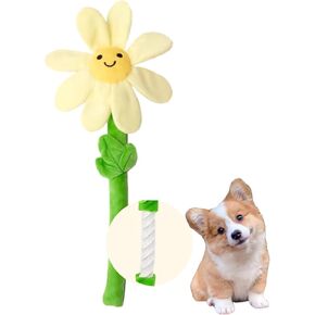 Interactive Dog Plush Toys, Crinkle Flower Dog Rope Toy, Puppy Chew Toys for Teething, Cute Dog Gift for Small and Medium Dogs