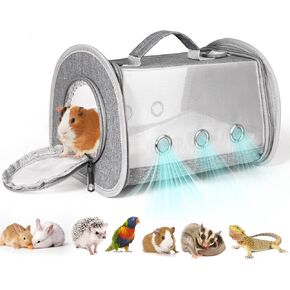 Hamster Carrier, Guinea Pig Carrier Bag, Portable Travel Small Animal Carrier Bag, Bearded Dragon Rabbit Turtle Hamster Carrier Cage, Small Pet Bag Carrier, Squirrel Breathable Hangbag (Green)