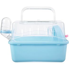 POPETPOP Hamster Carrier Cage Portable Hamster Cage : Hamster Travel Cage with Water Bottle Hamster Carry Case - Plastic Small Animal Carrier for Hedgehog Hamster