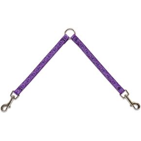 Coupler for Walking Two Small Dogs Together, 1/2" wide Tail Feathers design by Lupine, 18" Long