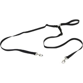 Coastal - 2 Dog Walker Tangle-Free Adjustable Leash, Black, 1" x 04'