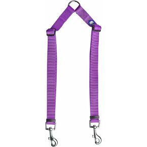Blueberry Pet Essentials Durable Nylon Classic Double Dog Leash for Two Dogs | Small Dual Walking & Training Double Leash for Two Dogs | Dual Dog Leash Coupler in Multiple Colors | Dark Orchid