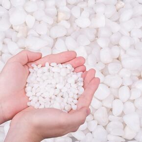 HOT SEAL 1.9 LB White Aquarium Gravel Pebbles 3/8", Natural Decorative Aquarium Substrate Small River Rocks, Mini Pebbles Stone for Fish Tank, Aquatic Plant Bonsai, Hydrophyte