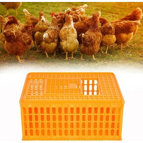 lukar Poultry Carrier Crate Plastic Chicken Transport Crate Cage Heavy Duty Chicken Carrier Crates Chicken Crates Transport Box for 10-13 Adult Chicken Duck Goose Birds, 29.5 x 21.7 x 13 Inch