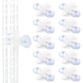 10 Pieces Aquarium Divider Suction Cup Clips, Glass Fixing Clips, Plastic Mesh Board Isolation Holders for Fish Tank (Black)