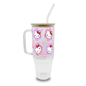 Sip Sip Hooray Cute Strawberry Cartoon Y2K 40oz Glass Tumbler with Lid and Straw, Valentine's Day Glass, Valentine's Day Cup, Anime,Retro,Iced Coffee Glass