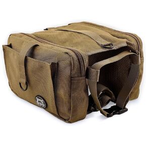 Oxford Canvas Dog Saddle Bag Harness Backpack - Perfect Dog Hiking Pack for Treks, Camping and Hound Travel | Durable, Lightweight, Saddlebags for Medium and Large Dogs