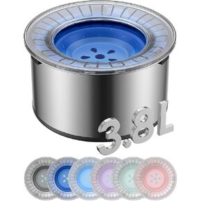 1Gallon Large Dog Water Bowl No Spill,【Anti Digging Lid & Rubber Bottom】 Spill Proof Dog Bowl, Anti Splash Mess Dripless Slow Drinking Stainless Steel Water Bowl for Sloppy Messy Drinkers Car