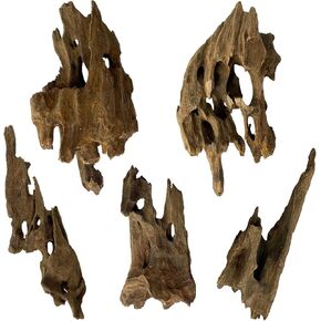 kathson 5 Pack Aquarium Driftwood Natural Wood Assorted Branches Fish Tank Driftwood Decoration Reptiles Habitat Wood Decor