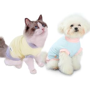 Gauzi 2 Pack Cat Dog Summer Clothes Sun Shirt Shirts Cooling Vest for Small Size Sized Dogs Cats (XX-Large)