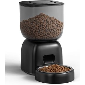 Automatic Cat Feeder, Cat Food Dispenser Battery-Operated with 180-Day Battery Life, Timed Pet Feeder for Cats and Dogs, Desiccant Bag, Programmable Portion Control, 4 Daily Meals, 10s Voice Recorder
