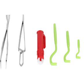 Premium Tick Remover Kit, 6 Pcs Stainless Steel Remover Kit Including Tick Tweezers for Dogs Cats Men Including Tick Tweezers Ticks Remover(Green)