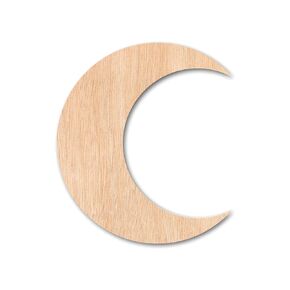 Wooden Moon, Unfinished Wood Crescent Moon Shape, Ideal for Celestial Night Sky Craft Cutout - Perfect for Wooden Crescent Moon Crafts, Moon Wood Art Projects (1/4 inch Thick, 5")