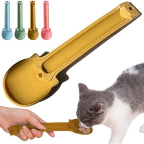 Cat Treat Spoon Squeeze, Cat Strip Feeder Spoon for Bisque Bar Feeding, Happy Spoon for Cats Treats, Cat Spoon & Cat Treat Tube Squeezer, Cat Treat Feeder Spoon for Feeding Liquid Food (Blue)