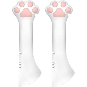 2Pcs Spoon for Cat Food Can,Silicone Cat Food Spoon,White Cat Food Can Spoon Pet Food Spoon Manual Can Opener