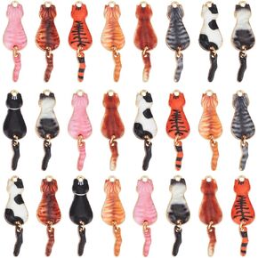 SUNNYCLUE 1 Box 30Pcs Alloy Cat Charm Black Cat Charms Bulk Metal Cute Animal Flat Back House Pet White Black Charm for Jewelry Making Charms Supplies Necklace Bracelet Crafting Beginners Halloween