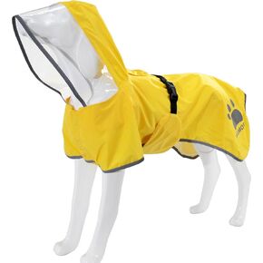 MAMORE Dog Raincoat Hooded Poncho,Waterproof Dog Rain Coat with Reflective Strip, Adjustable Lightweight Dog Rain Jacket with Double Layer for Large Medium Small Dogs (Pink, Small)