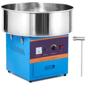 Commercial Cotton Candy Machine, 1000W Cotton Candy Maker with Stainless Steel Bowl, Sugar Scoop and Large Storage Drawer, Perfect for Home Party, Kids Birthday, Carnival, Blue