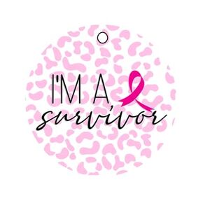 I'm A Survivor - Cancer Awareness Themed Personalized Bag Tags for Luggage, Backpacks, Diaper Bags, School Backpacks, Computer Bags, Gold Luggage, Key chains, Christmas Ornaments.