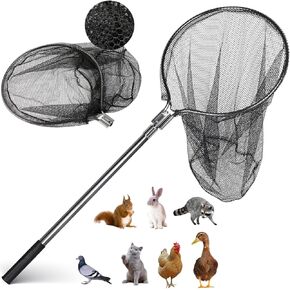 George Garden Catch Net, Small Animal Catcher Net for Chicken, Duck, Goose, Fish, Cat, Bird, Raccoon, Dog and Others(43"- 78" Handle with 20" Net Opening)