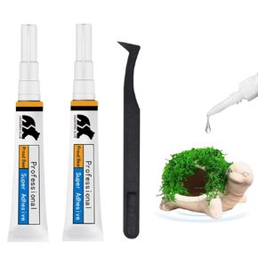 Aquarium Glue, Clear Reef Glue with Tweezers, Instant Aquarium Glue for Plants and Rocks, Super Adhesion for Fish Tanks Aquariums (5PCS)