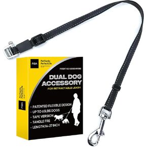 Fida Dual Dog Leash Accessories for Retractable Dog Leash to Walk 2 Two Dogs, Patented Roller Design No Tangle Reflective Leash Attachment Length Adjustable for Small and Medium Dogs（Up to 65lbs Dogs