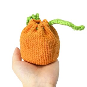 Small Crochet Purse 100% Handmade Knitted Storage Bag Cute Tangerine Shaped Small Storage Bag Crochet Drawstring Bags Mini Handwoven Handbag Coin Purse Pouch Earbuds Protective Case