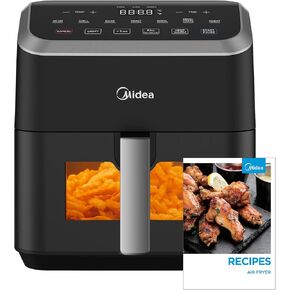 Midea Air Fryer 5.5 Quart with See-Thru Window, Heatexpress Rapid Air Technology, and 9 Preset Menus for Quick and Easy Meals