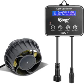 hygger 2114 GPH Aquarium Inverter Wavemaker Pump with LED Controller, DC 24V 10W Ultra-quiet Submersible Power Head with Magnetic Base, Circulation Pump for 30-75 Gal Freshwater Saltwater Tank