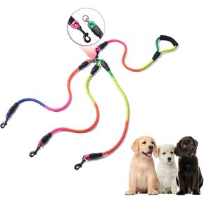 3 Way Dog Leash, 75 Inch Dog Leash Detachable 360 Swivel with Soft Padded Handle for Small/Medium Dogs