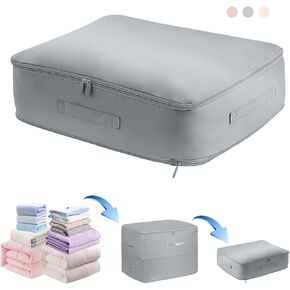 منظم ضغط ذاتي موفر للمساحة، حقائب تخزين، حقائب متحركة شديدة التحمل، حقيبة تخزين لتوفير المساحة، حقائب تنظيم متحركة ذات ضغط ذاتي للألحفة والملابس والبطانيات (وردي، مقاس XL) in Kuwait