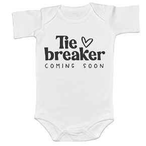 Tie Breaker Coming Soon Newborn Baby Girl Boy Pregnancy Announcement Infant Funny Bodysuit Romper Onesie (0-6 Months, Heart Print-Romper)