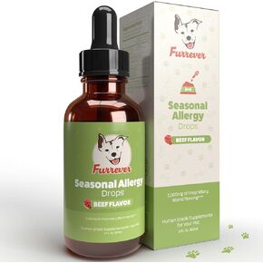 Dog Allergy Relief Drops - Support Your Pets Immune System during Seasonal Allergies - for Itching, Scratching, and Licking - Allergy Aid for Dogs & Cats - Beef Flavored - 2oz