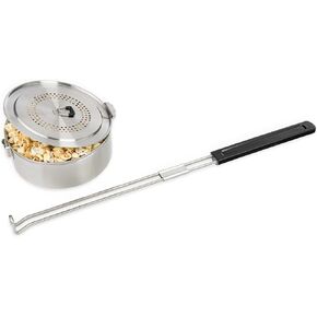 صانع الفشار Solo Stove Campfire Popcorn، بوبر الفشار من الفولاذ المقاوم للصدأ، ملحق حفرة النار، سعة 3 كوارت، الارتفاع: 4 بوصة، الطول: 34 بوصة، القطر: 7.75 بوصة، الوزن: 2.96 رطل in Kuwait