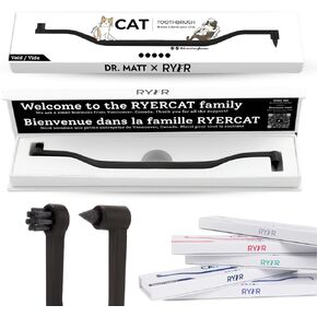 RYERCAT Dual Sided Cat Toothbrush - Kitten Toothbrush with Micro Head to fit into Cat/Kittens Mouth - Cat Dental Care Supplies - Pet Toothbrush for Cats (Amethyst Purple)