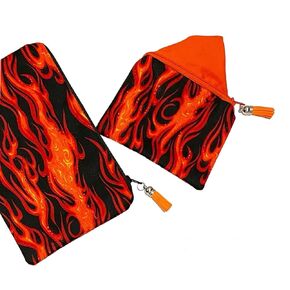 Orange and Black Fire Pouch