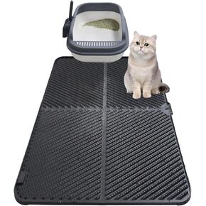 Silicone Cat Litter Mat,Extra Large Litter Trapping Mat,Waterproof,Litter Box Mat for Floor,Easy Clean,Non-Slip Litter Catcher Mat,Cat Supplies Needs.(gray:31x23inch).